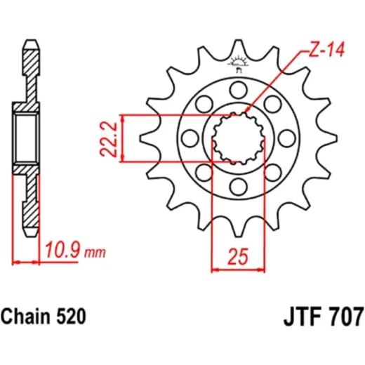 Zahnrad Racing-Ritzel 15Z Teilung 520 JTF70715