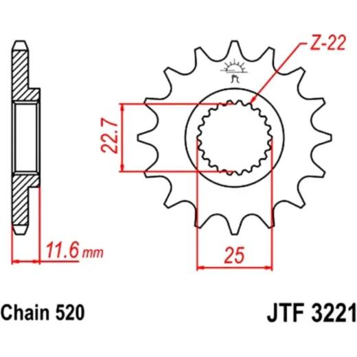 Front sprocket 11t pitch 520