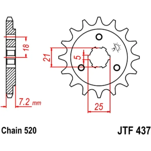 Front sprocket 14t pitch 520 JTF43714