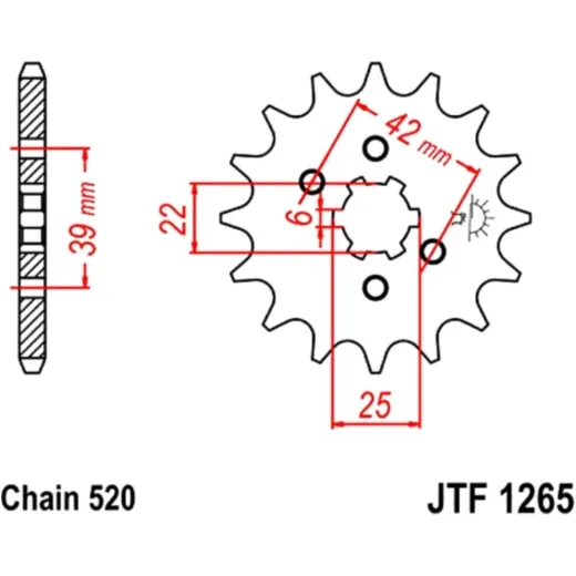 Front sprocket 14t pitch 520 JTF126514