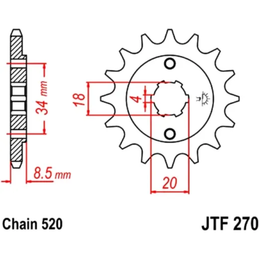 Front sprocket 12t pitch 520 JTF27012