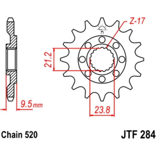 Front sprocket 12t 520 pitch JTF28412