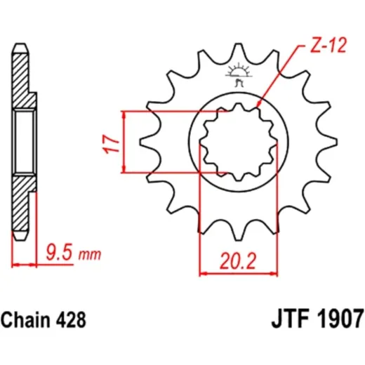 Front sprocket 13tooth pitch 428 JTF190713