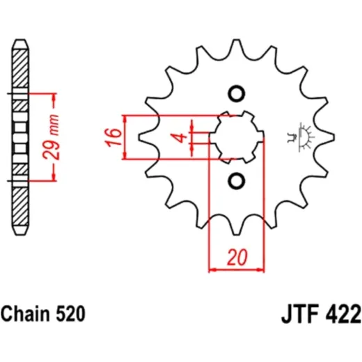 Front sprocket 12tooth pitch 520 JTF42212