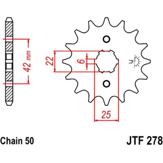 Front sprocket 14t pitch 530