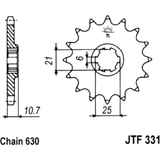 Front sprocket 14 tooth pitch 630 JTF33114