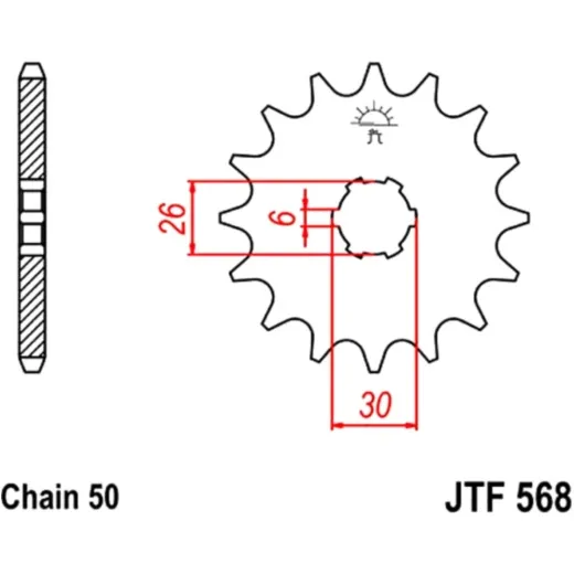 Front sprocket 16 tooth pitch 530 JTF56816