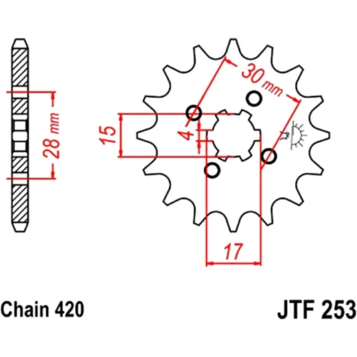 Front sprocket 12tooth pitch 420 JTF25312