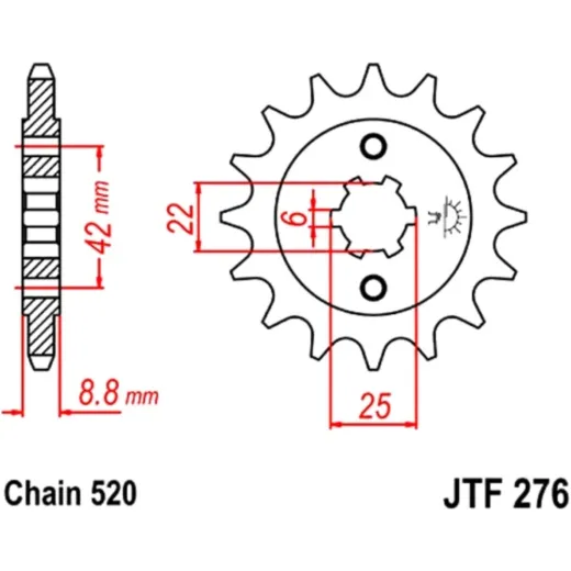 Front sprocket 15tooth pitch 520 JTF27615