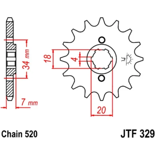 Front sprocket 12t pitch 520 JTF32912