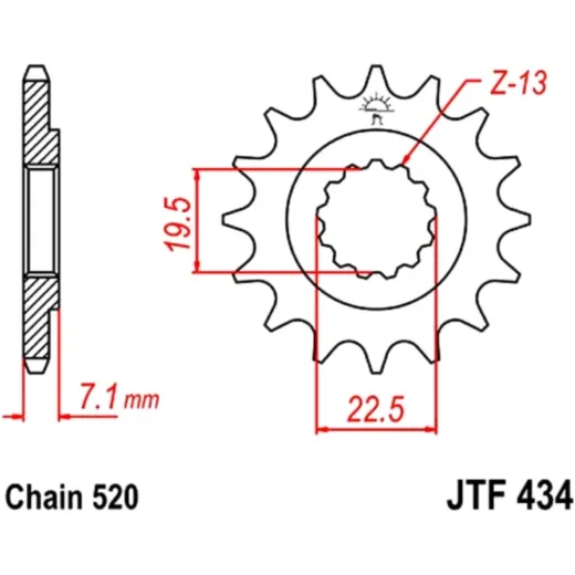 Front sprocket 13 tooth pitch 520 JTF43413