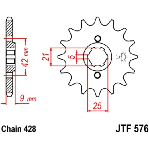 Front sprocket 17t pitch 428