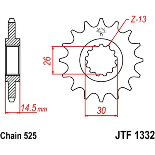 Front sprocket 14t pitch 525