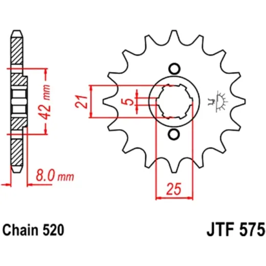 Front sprocket 13t pitch 520 JTF57513