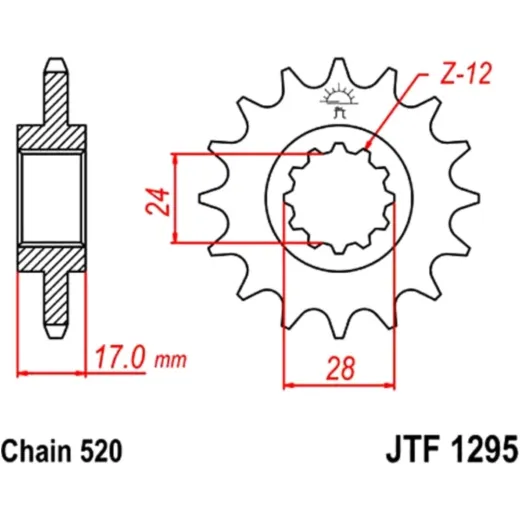 Front sprocket 14tooth pitch 520 JTF129514