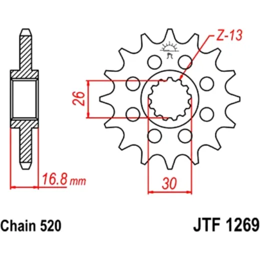 Front sprocket 15tooth pitch 520 JTF126915