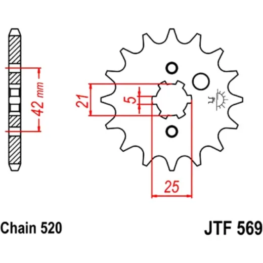 Front sprocket 10tooth pitch 520