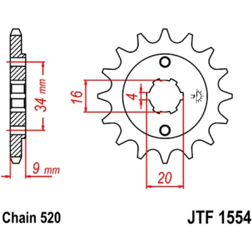 Front sprocket 12t pitch 520 JTF155412