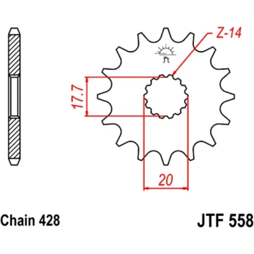 Front sprocket 13tooth pitch 428 JTF55813
