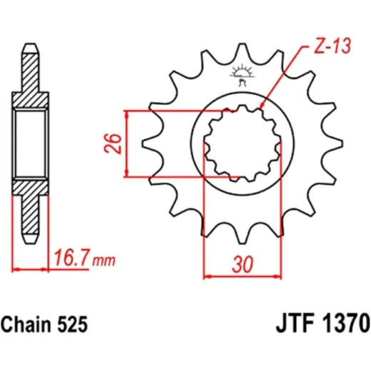 Front sprocket 15tooth pitch 525