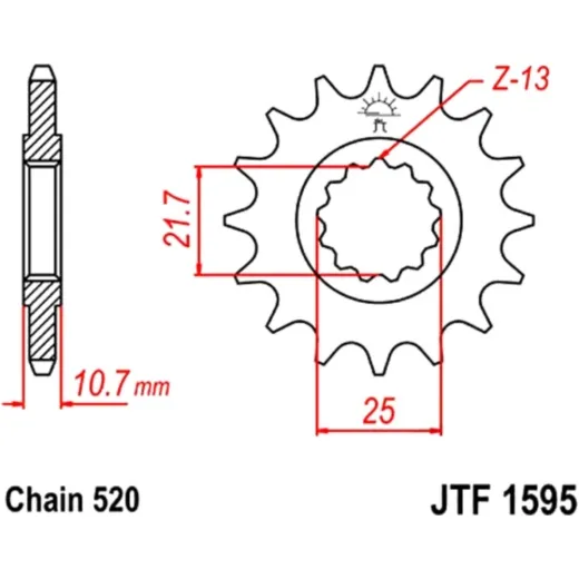 Front sprocket 15tooth pitch 520 JTF159515