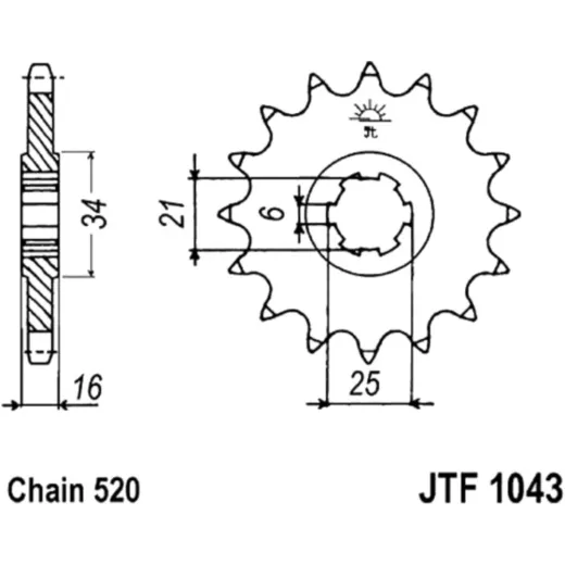 Front sprocket 14tooth pitch 520 JTF104314