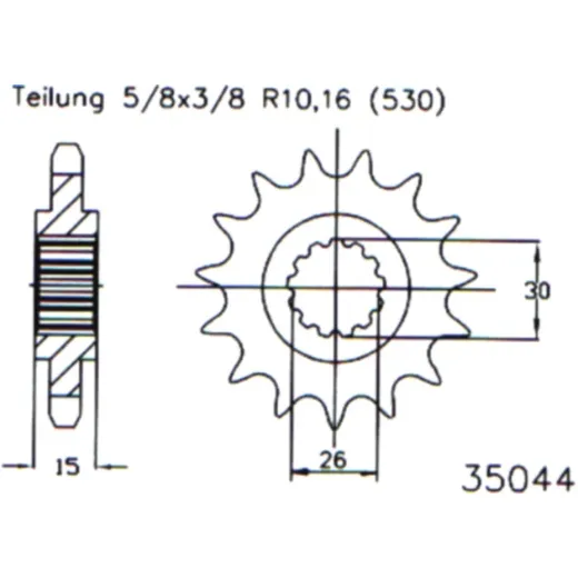Front sprocket 17tooth pitch 530 503504417