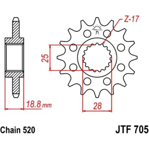 Front sprocket 16tooth pitch 520 JTF70516