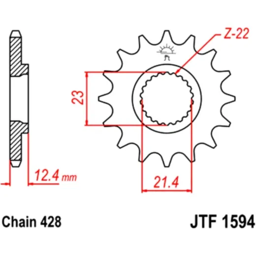 Front sprocket 15tooth pitch 428 JTF159415