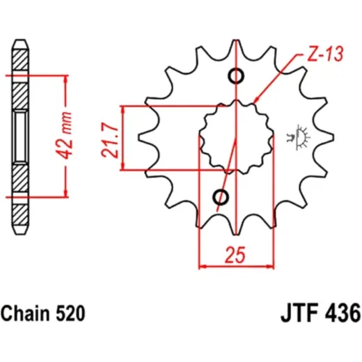 Front sprocket 13tooth pitch 520 JTF43613