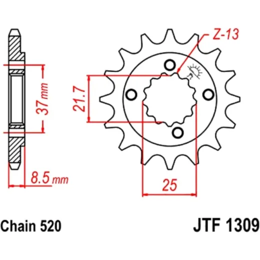 Front sprocket 13t pitch 520 JTF130913