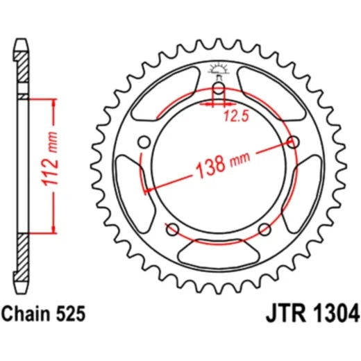 Rear sprocket 38 tooth 525 pitch silver