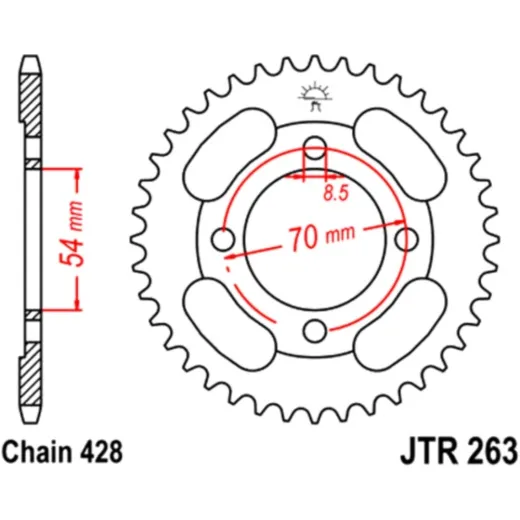 Rear sprocket 34tooth pitch 428