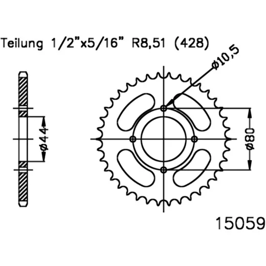 Rear sprocket 28 tooth pitch 428 501505928