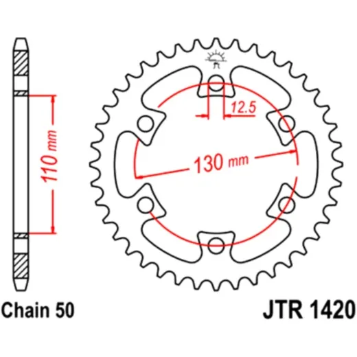 Rear sprocket 40 tooth pitch 530 black JTR142040