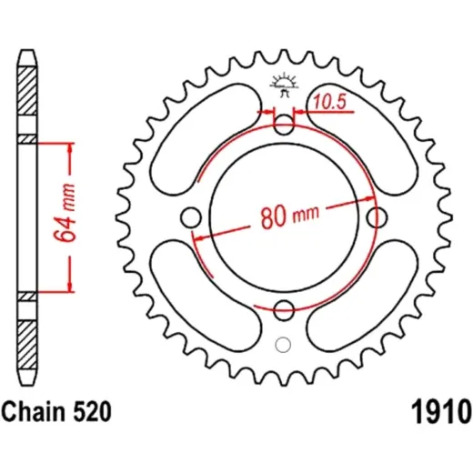 Rear sprocket 32t 520 pitch
