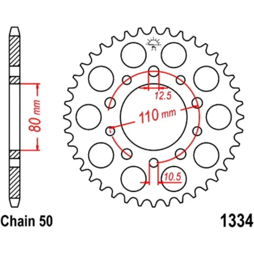 Rear sprocket 34 tooth pitch 530 JTR133434