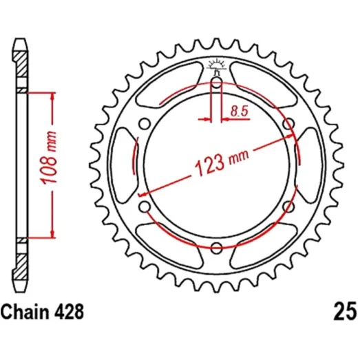 Rear sprocket 60 tooth 428 pitch black