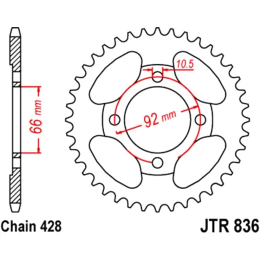 Rear sprocket 39 tooth pitch 428 JTR83639