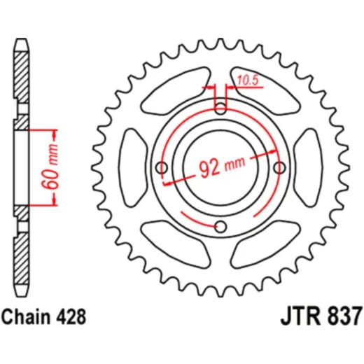 Rear sprocket 39 tooth pitch 428