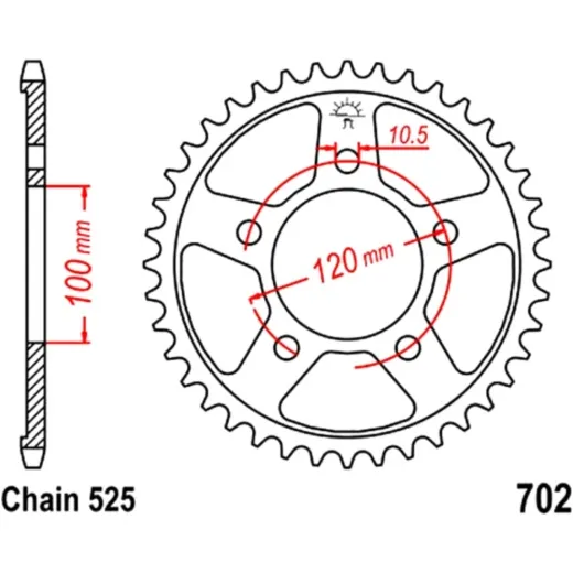 Rear sprocket 40 tooth pitch 525 JTR70240