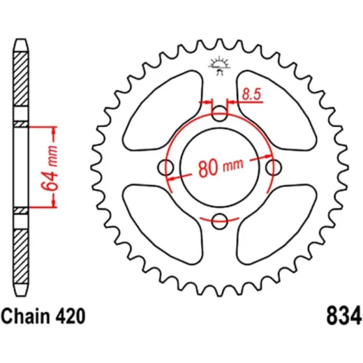 Rear sprocket 30z pitch 420 JTR83430