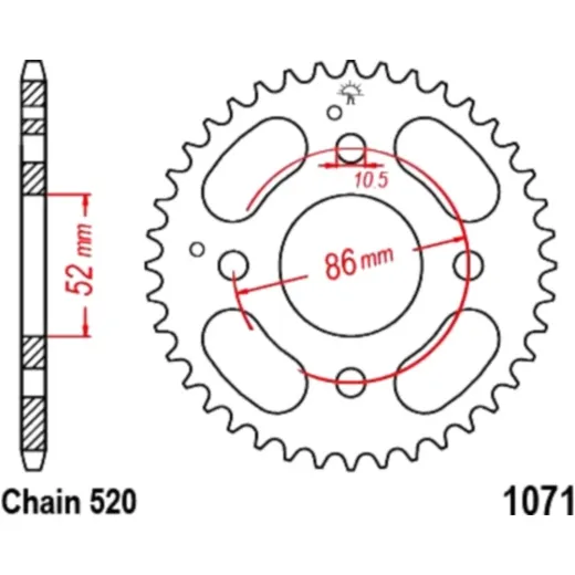 Rear sprocket 30 tooth pitch 520
