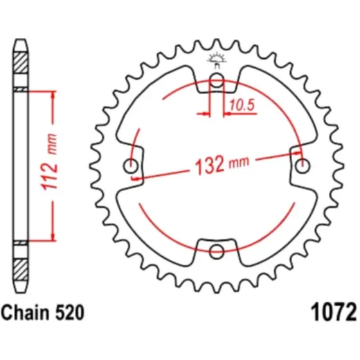 Rear sprocket 36 tooth pitch 520