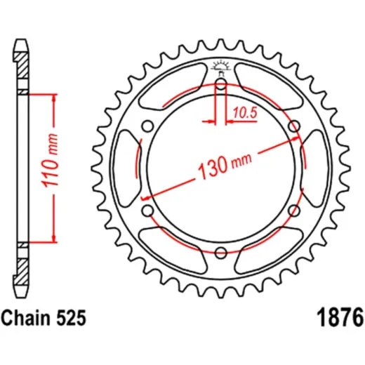chain wheel 44T pitch 525 inner diameter 110 Loc