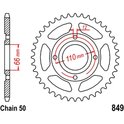 Rear sprocket 38 tooth pitch 530 JTR84938