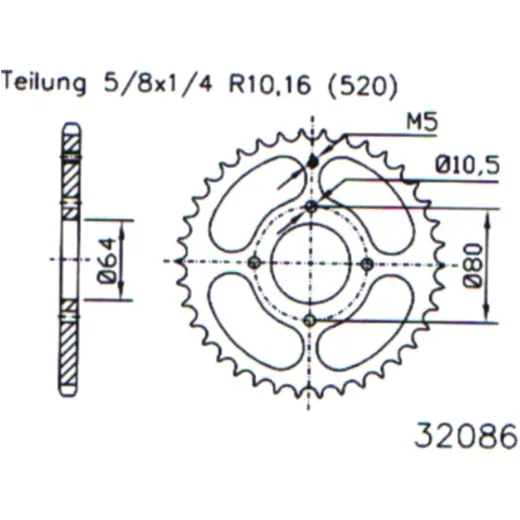 Rear sprocket 28 tooth pitch 520 black 503208628