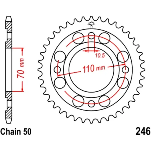 Rear sprocket 34 tooth pitch 530 JTR24634