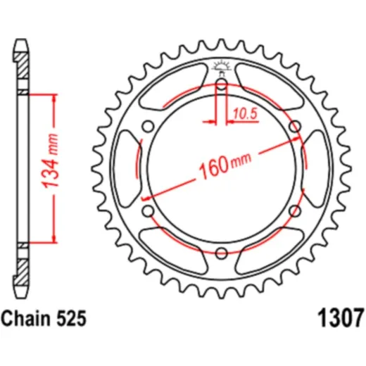 Rear sprocket 43 tooth ptich 525 JTR130743