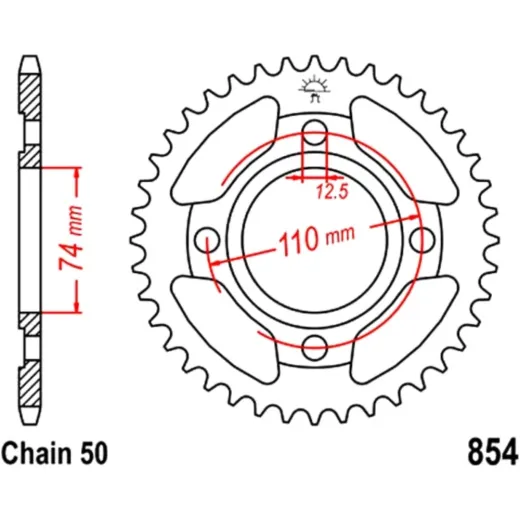 Rear sprocket 37 tooth pitch 530 JTR85437
